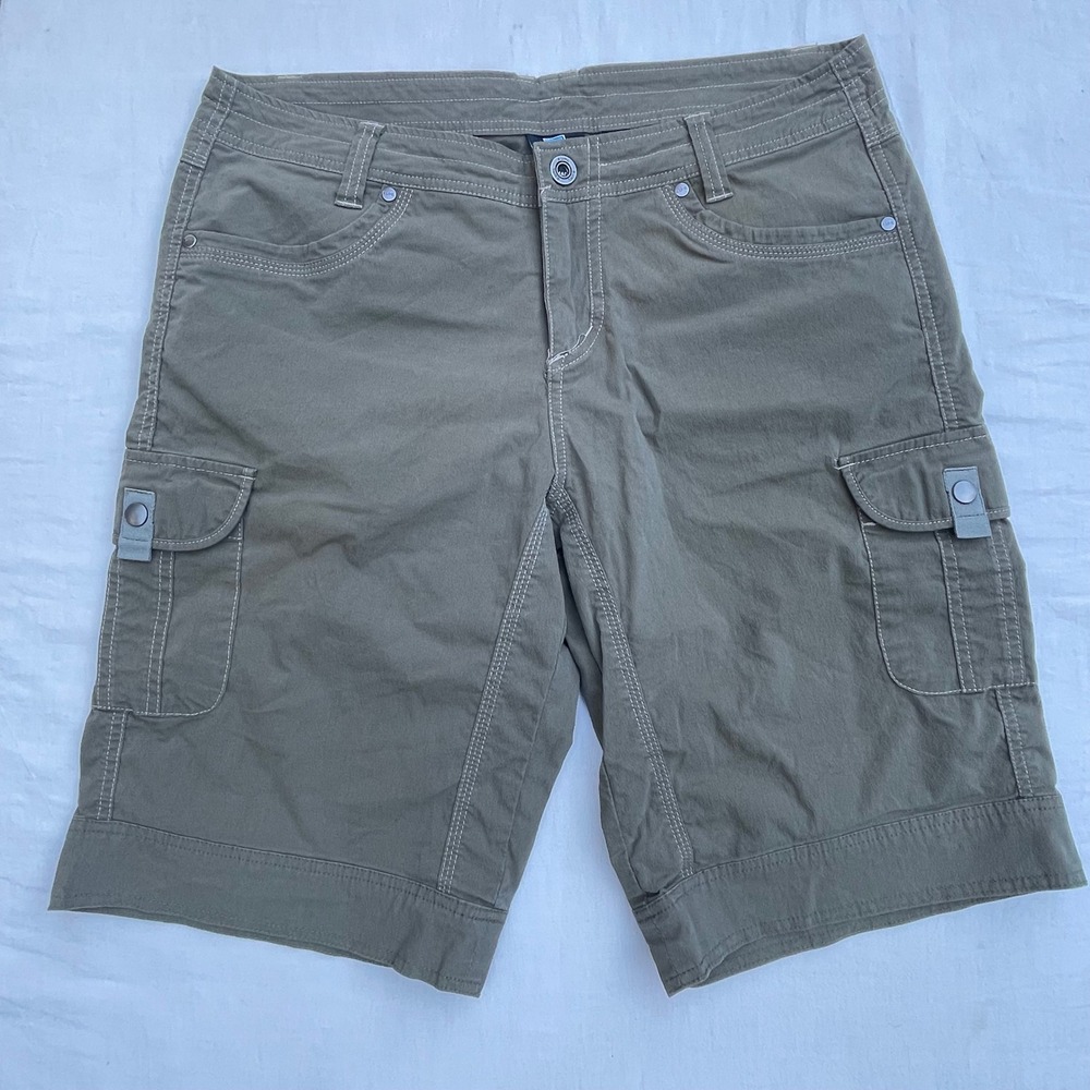 KÜHL Women's Size 12 Olive Green‎ Cargo Shorts Outdoor Hiking Casual Active